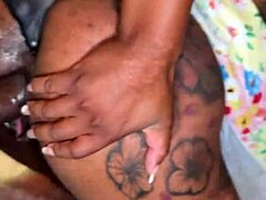 Black Ebony Wife with Big Natural Tits and Fat Ass Squirts During Anal Doggystyle Fucking in Bar Cosplay Roleplay. She Spreads Pussy Lips Close-Up and Talks Dirty While Riding Cowgirl