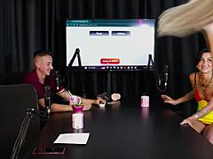 Hey, why did the hot brunette and naughty blonde strip naked after sharing experiences at the all-women mansion?