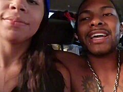 Friends have a wild group session inside a moving car with Brazilian amateurs