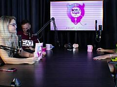 Hey, why did the hot brunette and naughty blonde strip naked after sharing experiences at the all-women mansion?