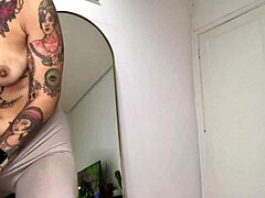 The sexy emo girl next door changes clothes in a long homemade video. She masturbates with toys and does yoga showing hairy armpits and pierced nipples.