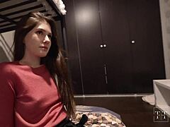 i picked up this cute skinny college girl on the street, took her to the dorm, and fucked her tight wet pussy without a condom until cumshot