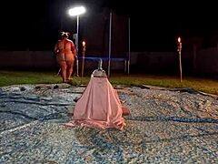 hey, check out this wild outdoor sex with juicy bbw friend using toys 😈