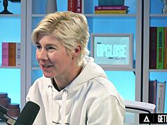 up close view shows perfect milf penny barber in solo masturbation orgasm scene