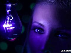 Samantha Saint Lesbian Black Light With Big Tits Blonde And Pussy Action In High Definition Pornstar Sex