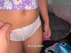 My little stepsister shows me her panties and ends up letting me fuck her tight ass