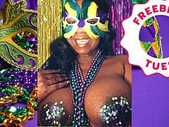 I flash my big natural tits as ebony pornstar jessica grabbit at mardi gras