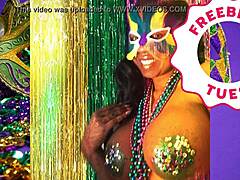 I flash my big natural tits as ebony pornstar jessica grabbit at mardi gras