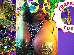 I flash my big natural tits as ebony pornstar jessica grabbit at mardi gras