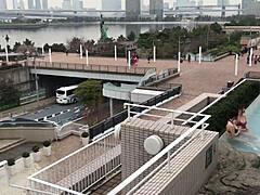 explosive japanese newcomer with monster natural tits leaks out!