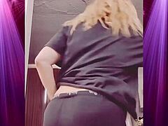 I'm shaking my booty wildly in my boyfriend's clothes, feeling so dominant and exotic!