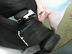 hey, watch this ginger unleash a massive cum explosion right on that chair?