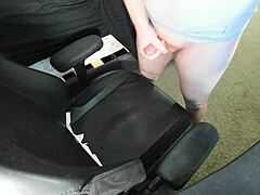 hey, watch this ginger unleash a massive cum explosion right on that chair?