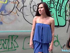 Oh Lara Fox, you're getting that skinny ass of yours covered in spunk right here in the garage.