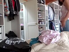 The maid's stepson with his monster cock fucked my big ass blonde milf body in jeans and gave me a huge cumshot while I flashed my hairy pussy