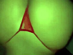 Wife enjoys creampie orgasm from black cock at gloryhole in swing house