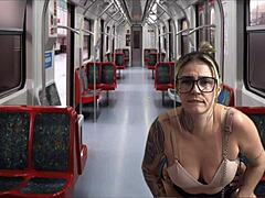 dentro do trem público da capital acochei e fodi a secretária gostosa vindo do seu trabalho com gemidos e lambidas