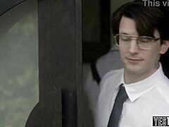 two hung teen 18+ guys team up for rough doggystyle threesome pounding on curvy big tits blonde mature milf