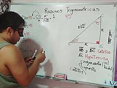 Hey student, what's the sexual angle in your hypotenuse at 45 degrees with this nerdy teacher?