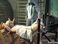 dildo fucked euro teased and restrained in submissive play