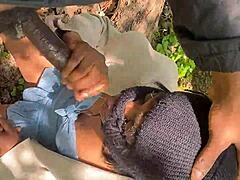 Sloppy Public Blowjob Leaves Everything Wet and Slimy with Ebony Cock Action