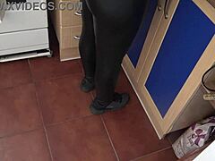 Real British Stepmother Shows Hairy Pussy to Horny Young Stepson After Begging