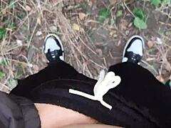 What happens when two women explore desires in a secluded forest setting, risking exposure outdoors