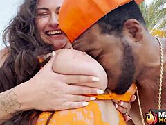 In a steamy encounter, horny Italian cougar Josie Jaxxon experiences intense pussy and ass pounding from Rome Major.