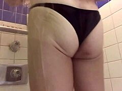 Sexy bikini girl listens to waves while jerking cock in outdoor beach masturbation fetish scene