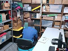 Whoa this redhead teen just got rough smashed by that mall cop