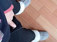 Risky Mutual Masturbation Session Between Lesbian Colleagues In Jeans And Skirts At The Office