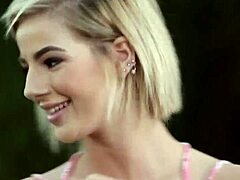 Petite lesbian boldly rubbing pussy in intense close-up action with wet details and moans