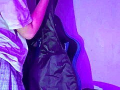 Emo solo girl contrasts rocker vibe