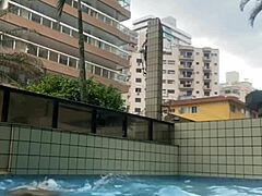 what if he kept rubbing his hard cock on me while flashing in the pool like an exhibitionist