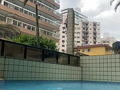 what if he kept rubbing his hard cock on me while flashing in the pool like an exhibitionist