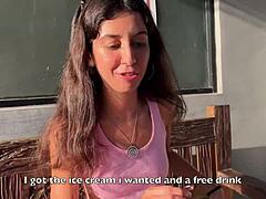 she does a cumwalk in public supermarket after outdoor blowjob facial fetish act