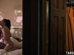 In a surprising turn, bisexual roommates Leana Lovings and Laney Grey invite a guy for a steamy threesome full of passion