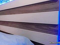 Japanese babe fingers shaved pussy on solo webcam show homemade with small tits and fingering!