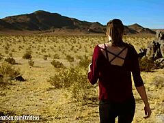 Petite Hardcore Submissive Masochist Brooke Johnson Drinks Piss Gets a Hard Caning and Severe Facesitting Rimjob on Desert Rocks