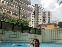 what if he kept rubbing his hard cock on me while flashing in the pool like an exhibitionist