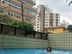 what if he kept rubbing his hard cock on me while flashing in the pool like an exhibitionist