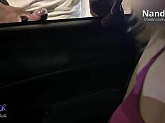 Latina wife Nandanua gets slapped and moans during public dogging with BBC stranger while cuck husband watches from car