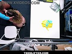 Hey officer, I got caught shoplifting as a cute big ass blonde teen, so strip search me and fuck me with your big cock after our deal - Aria Banks, London Ford.