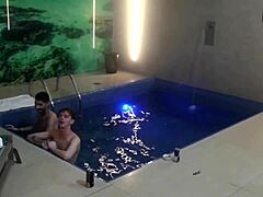 threesome with friends in the motel pool part 2