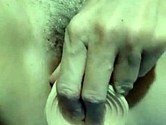 Hey, check out my hot friend masturbating with her wet pussy using a dildo!