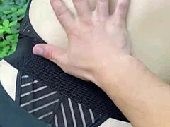 milf gave her big ass in the woods for hot sex with tits blowjob and facial