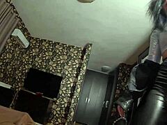 Nymphomaniac Step-Mom Craves Cum All Over Her Tight Leather Clothes And Stockings!