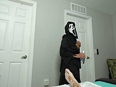 free ghostface fucker halloween sloppy handjob with monster cock amateur milf in lingerie and big ass action