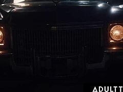 Hey, watch this big titty slut get pounded doggystyle in parking lot while cuck husband stares!