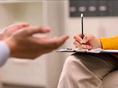 I feel so lost after the divorce but my friend's hot therapist mom with big tits and blonde hair gives me this intense handjob in the bedroom